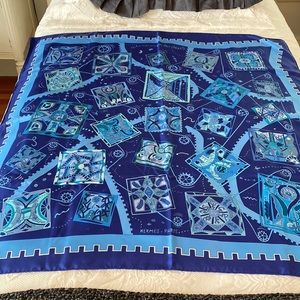 Hermes Rare vintage  “Lamecanique des idees” scarf.
